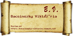 Bacsinszky Viktória névjegykártya